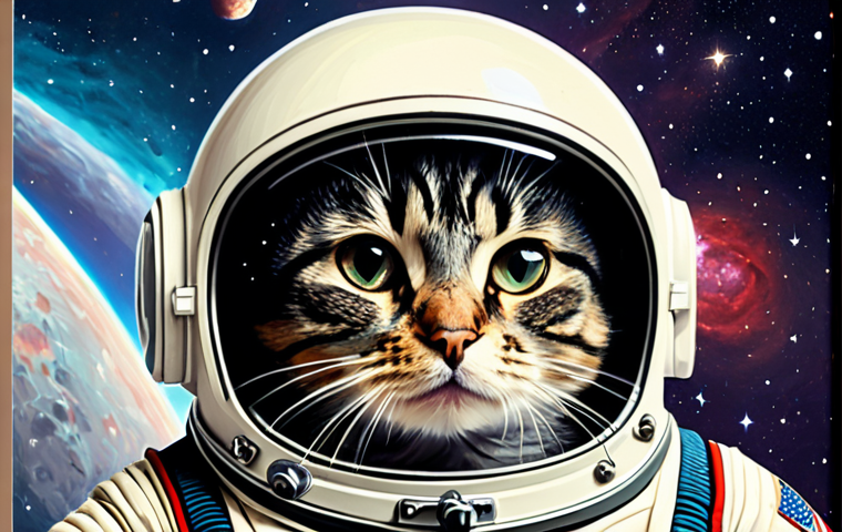 **Astronaut Cat Portrait:** "Astronaut cat with a shiny helmet, gazing towards a distant planet, impressionistic painting style."