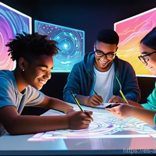 인공지능 아트의 예술적 실험 사례 - Prompt: The Dawn of Digital Creators**

"A vibrant, dynamic illustration depicting a diverse group o...